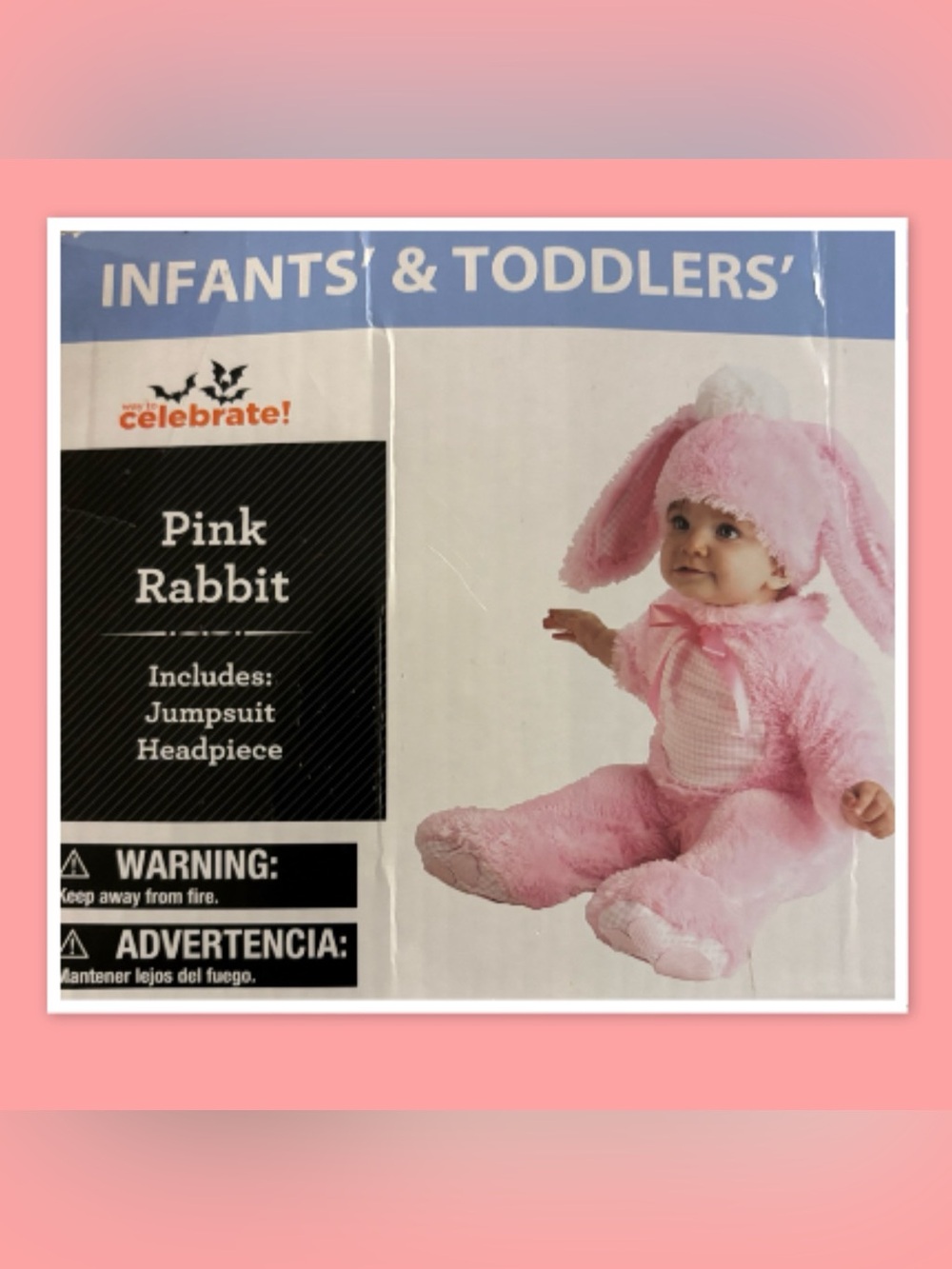 Celebrate Infant Pink Rabbit Costume ~ Size 0-6 Months